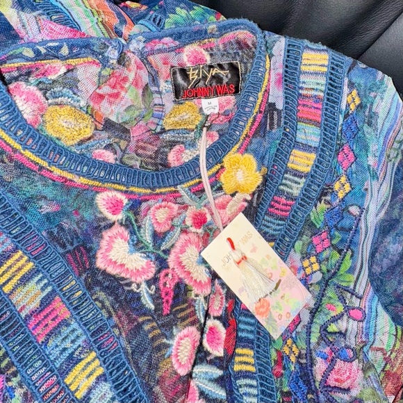 *SOLD* NWT Johnny Was Biya Dayana Mesh Embroidered Maxi Dress - Picture 9 of 12